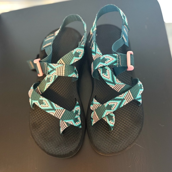 Chaco Women's Sandals with Teal and Pink Pattern - Picture 5 of 5